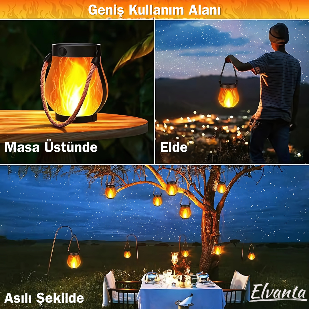 Amberia – Güneş Enerjili Alev Efektli Fener